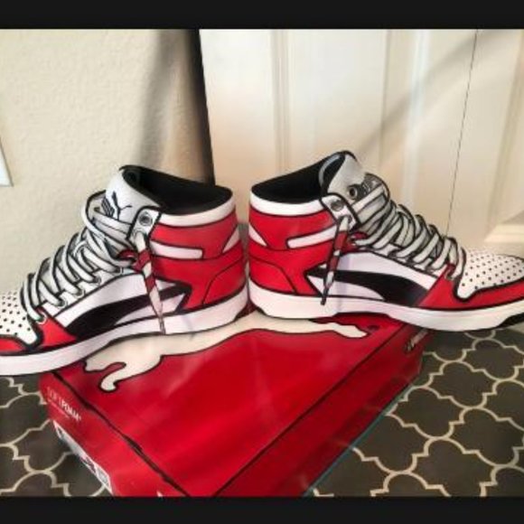 mens PUMA 9.5 custom painted shoes - Picture 3 of 6